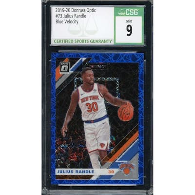 Julius Randle 2019-20 Donruss Optic Blue Velocity Basketball Card #73 CSG 9 - 8'6" x 11'6"