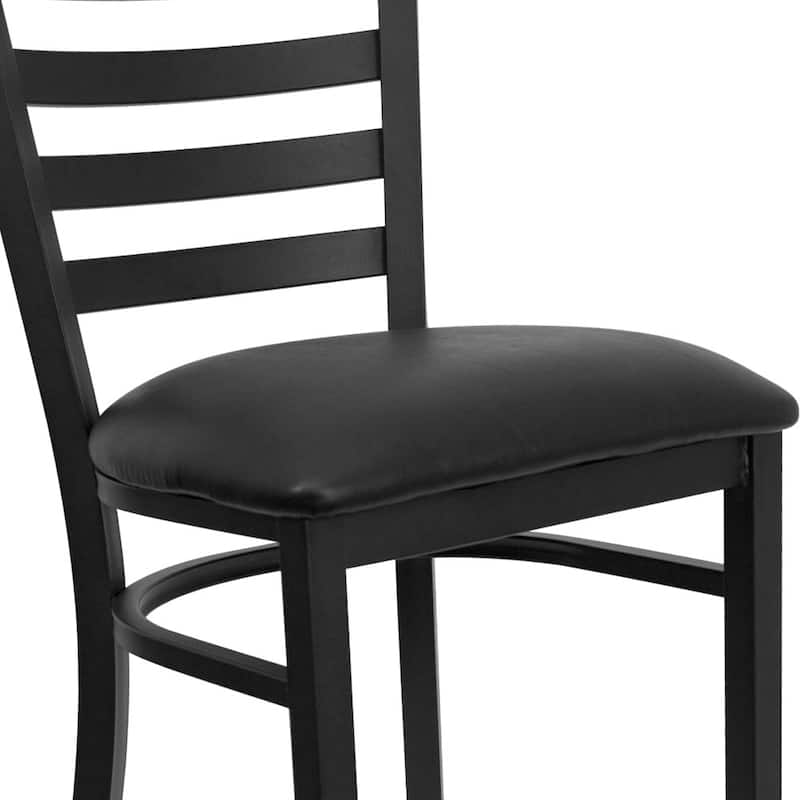 Ladder Back Metal Restaurant Barstool - 17"W x 18"D x 42.25"H
