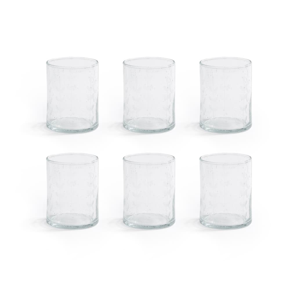 Caspian Etched Glass Tumblers, Set of 6