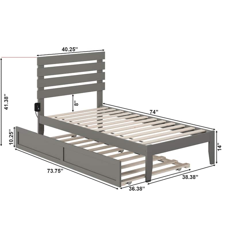 Oxford Bed with USB Turbo Charger and Twin Trundle