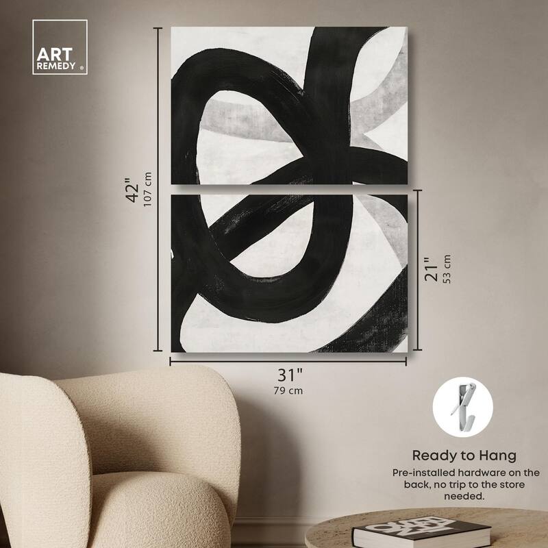Infinite Loop I Canvas Set of 2 by Art Remedy, Gallery Wrapped