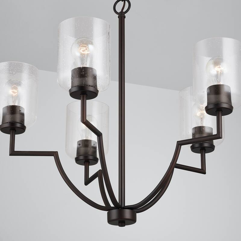 Carter 5-light Chandelier w/ Clear Seeded Glass