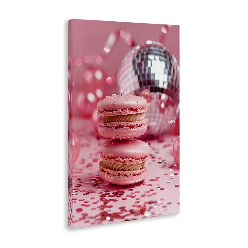 Stupell Pink Macaron Disco Canvas Wall Art Design By LSR Design Studio