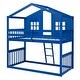 preview thumbnail 5 of 16, Modern & Rustic Style Twin Over Twin Size Solid Wood Frame House Bunk Bed With Ladder and Roof, No Spring Box Needed