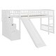 preview thumbnail 4 of 20, Twin Size Loft Bed with Slide, Storage Staircase and Safety Guardrails