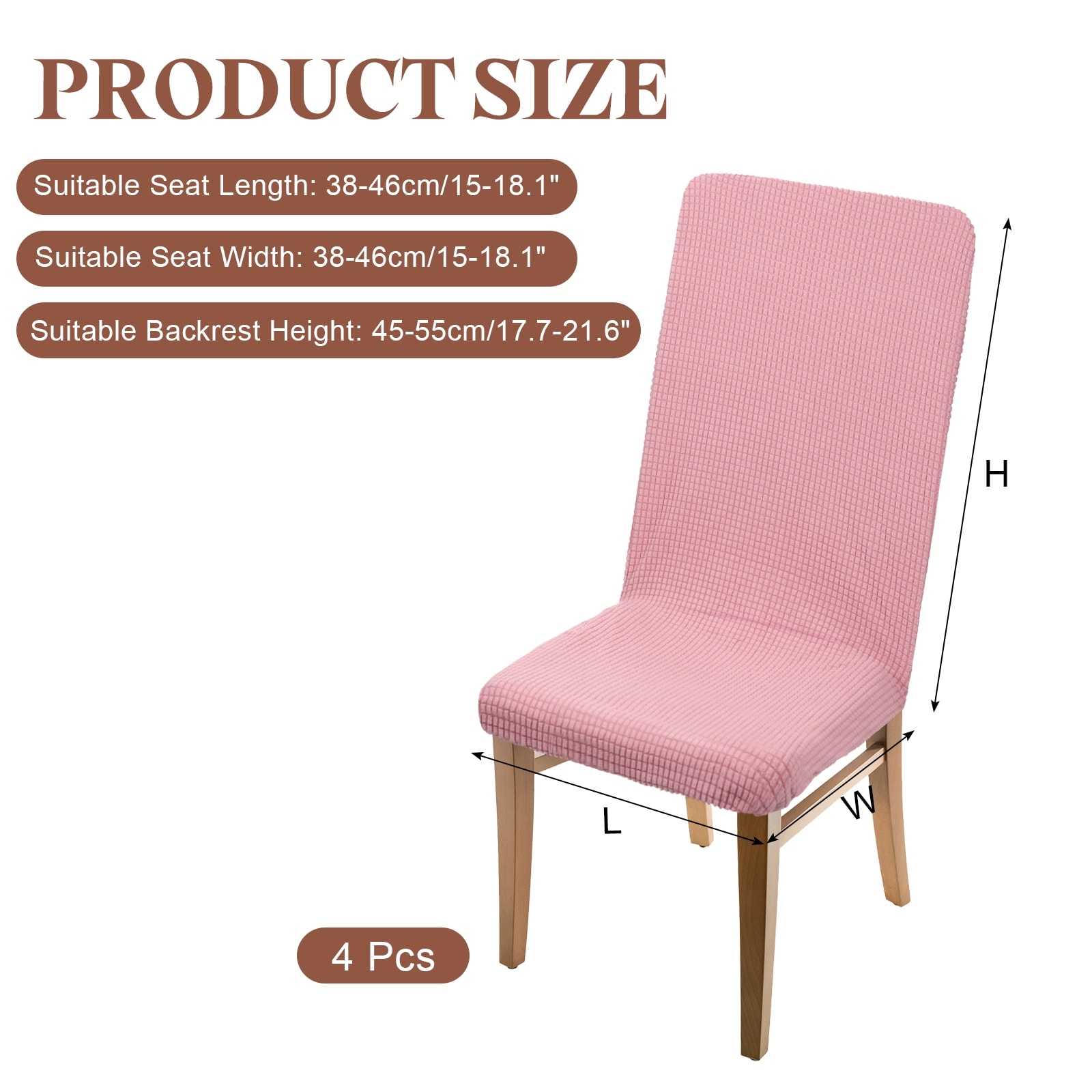 Dining Room Chair Cover, Soft Stretch Removable Parson Chair Slipcover Seat Protector Cover for Home Kitchen Hotel Restaurant