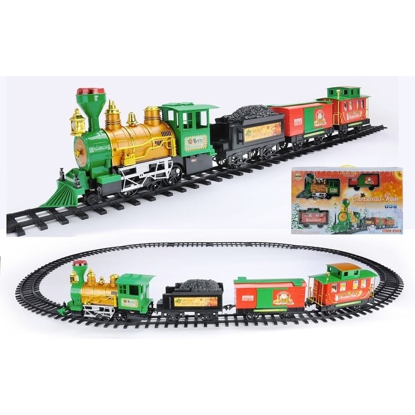 20-Piece Battery Operated Lighted & Animated Christmas Express Train Set with Sound