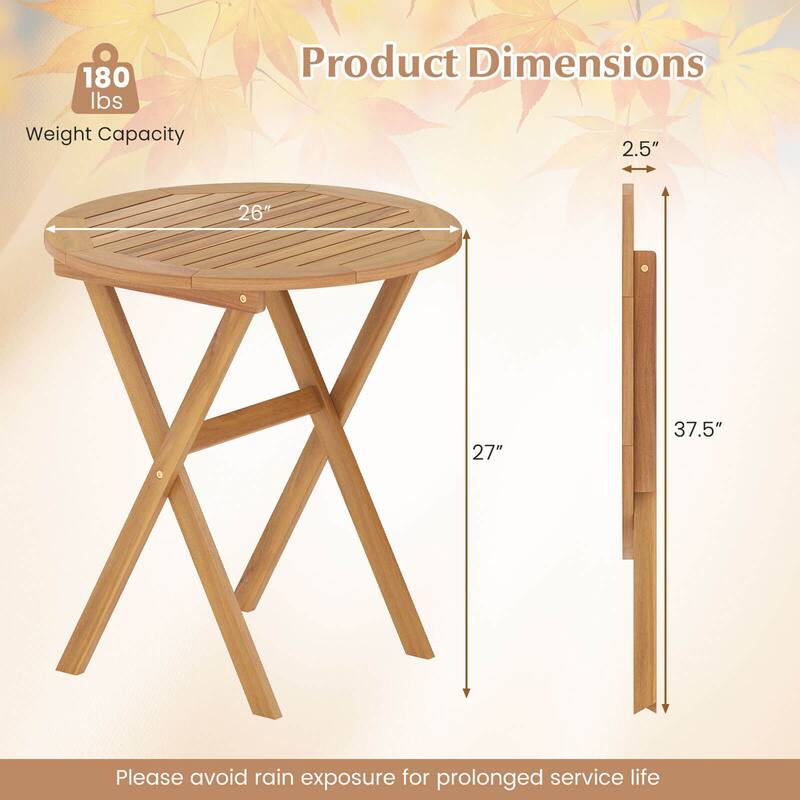 Costway Outdoor Side Table with Slatted Tabletop & X-Shaped Structure - See Details