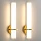 preview thumbnail 16 of 29, Modern Wall Sconce 2-Pack Sconce Wall Lighting Acrylic Lampshade 18in Wall Light Fixture 2-pack - Gold