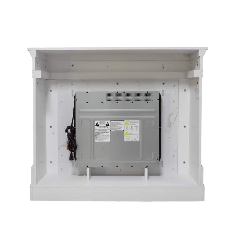 44" Electric Fireplace with Mantel,23" Fireplace Insert Heater, Realistic Log and Flame Effect, Remote Control, Timer