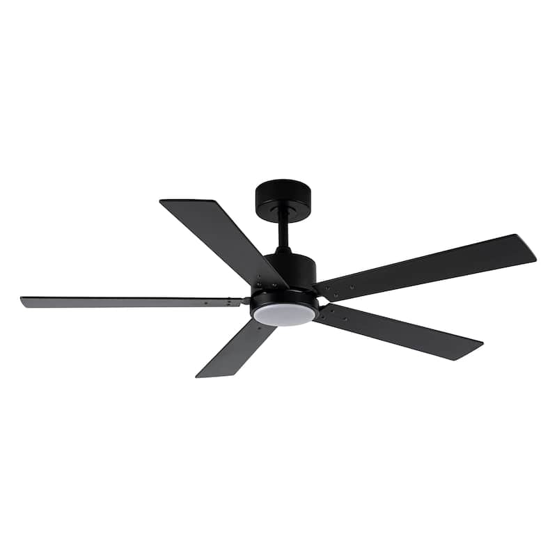 Vaczon 52" Modern Black LED Smart Ceiling Fan with Light and APP Control