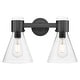 preview thumbnail 15 of 46, Innovations Lighting Downtown Urban - Lawton Cone - 2 Light 16" Wall-Mounted Bath Vanity Light Matte Black, Seedy