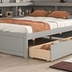 preview thumbnail 6 of 43, Wood Platform Bed with L-shaped Bookcases and Drawers