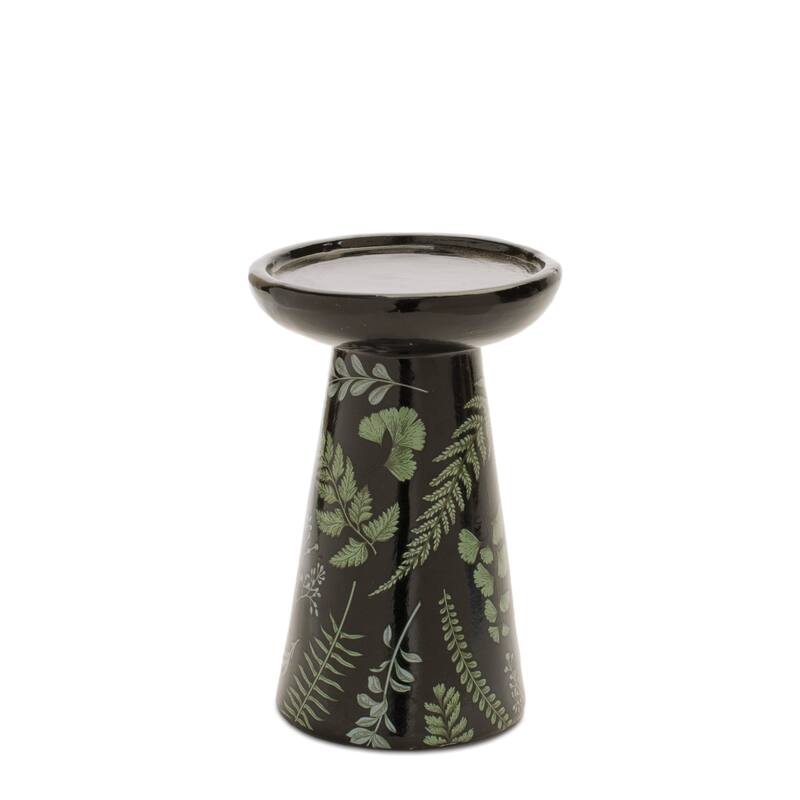 Ceramic Botanical Print Candle Holders (Set of 2)
