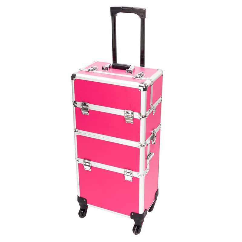 3 in 1 Aluminum Cosmetic Makeup Case Tattoo Box - N/A - Red