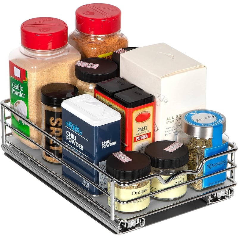 Spice Rack Organizer for Cabinet, Heavy Duty-5 Year Limited Warranty- Pull Out Spice Rack