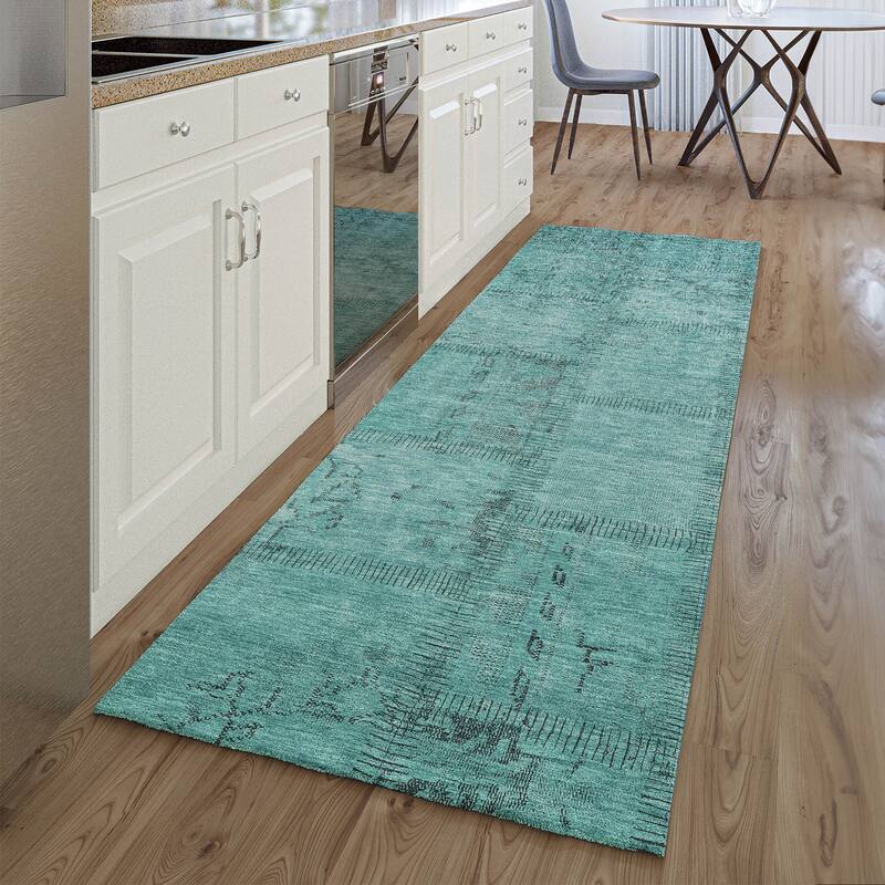 Premium Washable Super Soft Viintage Traditional Mayfield Rug - Teal - 2' 3" x 7' 6" - Runner