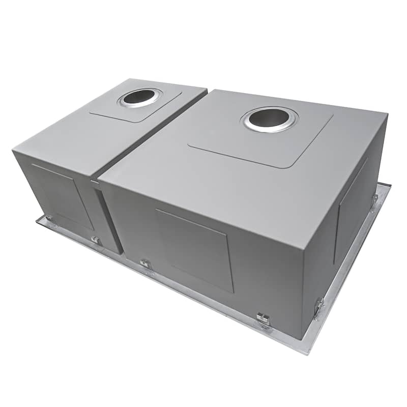 Ruvati 33 x 22 inch Drop-in Topmount 60/40 Double Bowl 16 Gauge Zero Radius Stainless Steel Kitchen Sink -