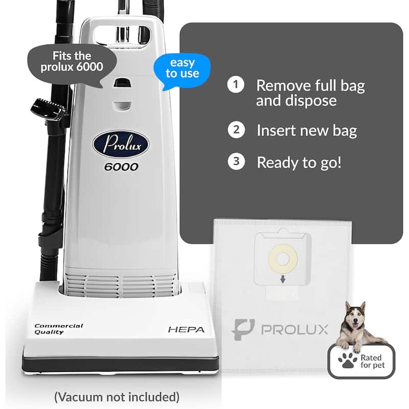 10pk of HEPA Bags for The Prolux Upright Vacuum Models