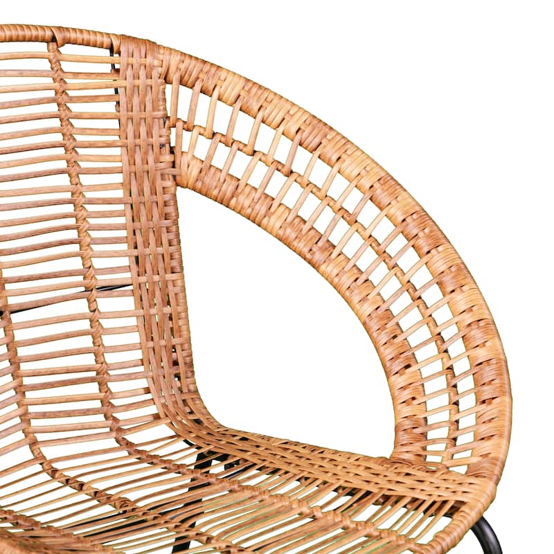 SEI Furniture Arti Contemporary All-Weather Natural Rattan 3-Piece Patio Bistro Set