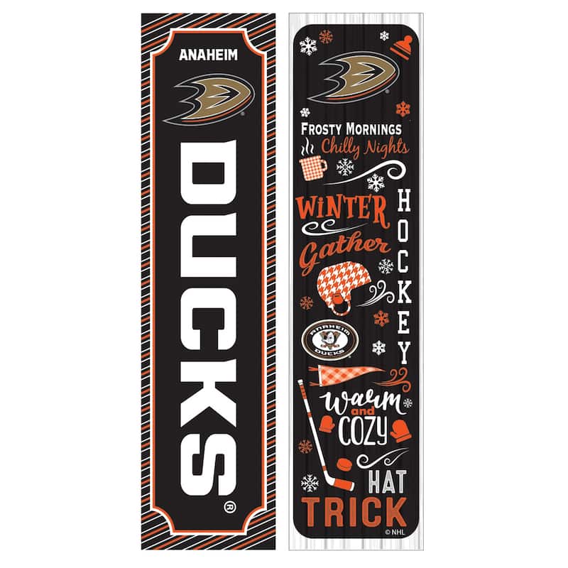 47" Double Sided Seasonal Porch Leaner, Anaheim Ducks - 47" x 11.25" - Winter
