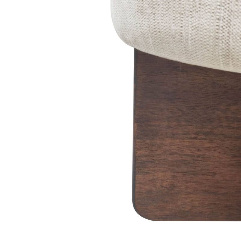 Pebble Upholstered Walnut Stool
