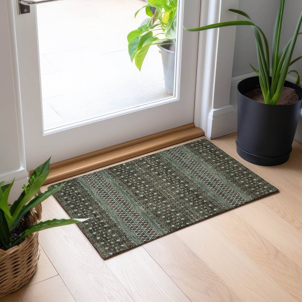 Machine Washable Indoor/ Outdoor Chantille Boho Morrocan Rug