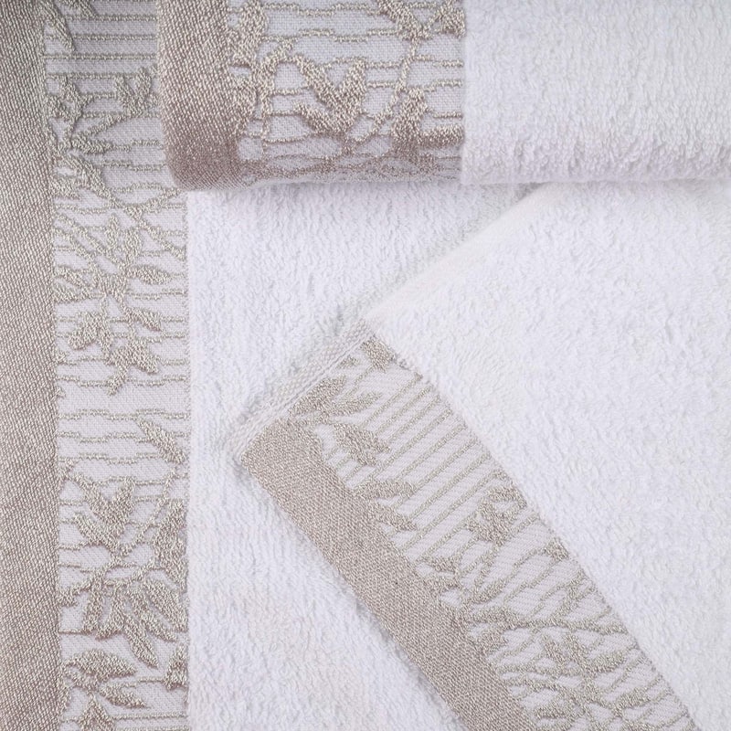 Superior Wisteria Cotton Floral Jacquard 3 Piece Bathroom Towel Set