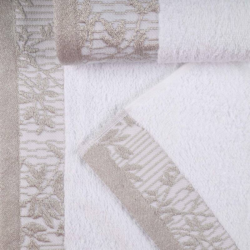 Superior Wisteria Cotton Floral Jacquard 8 Piece Bathroom Towel Set
