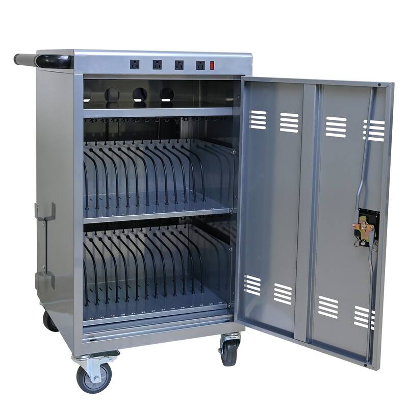 Mobile Charging Cart and Cabinet for Tablets Laptops 35-Device