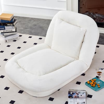 Roomfitters Folding Sofa Chair with 5 Adjustable Positions, Velvet Floor Lounge Chair for Gaming