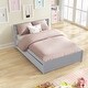 preview thumbnail 2 of 7, Full Size Wooden Platform Bed with Headboard and Under-Bed Trundle, Sturdy Pine Construction