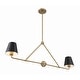 preview thumbnail 4 of 7, Xavier 2 Light Vibrant Gold Chandelier - 42"W x 15"H