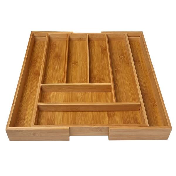 Shop Ivation Large Expandable Bamboo Drawer Organizer Adjustable