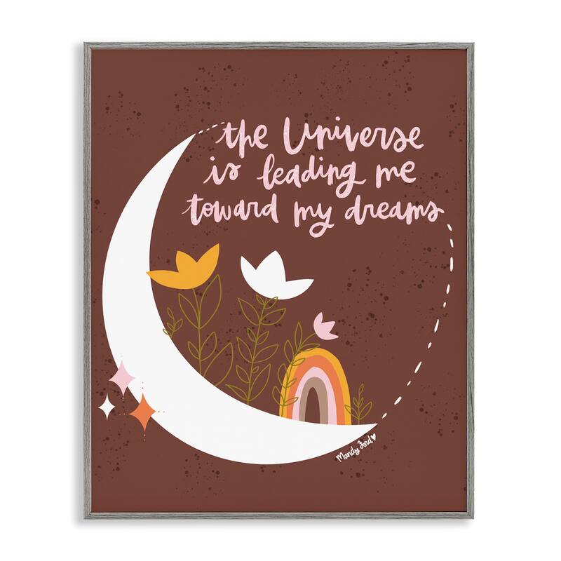 Stupell Leading Me To My Dreams Framed Giclee Art Design By Mandy Ford Art + Illustration - 11 x 14 - Grey