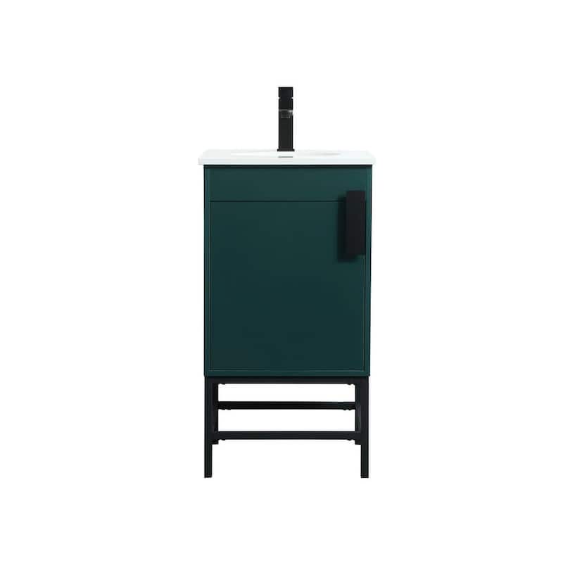 Elegant Lighting VF48818M Eugene 18" Free Standing Single Basin Vanity - Green - Painted