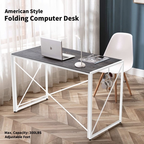 Nova Furniture Folding Home Office Computer Desk, multifunction Laptop Table Portable Study Writing for small space-Grey Desktop. Opens flyout.
