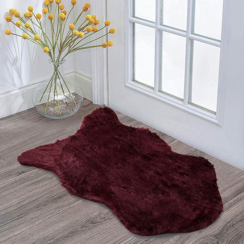 Serenta Shag Sheepskin Silky FauxFur Area Rug Sofa Decor - 24" x 36" - 24" x 36"