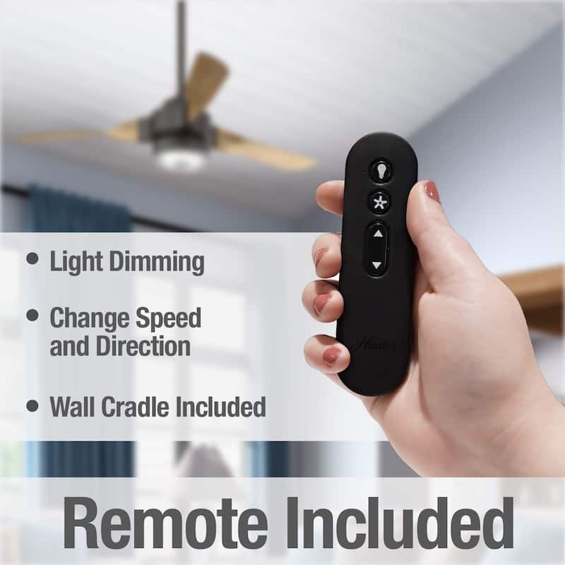 Hunter 54" Apache WiFi Ceiling Fan with LED Light Kit and Handheld Remote - Industrial - SMART FAN!