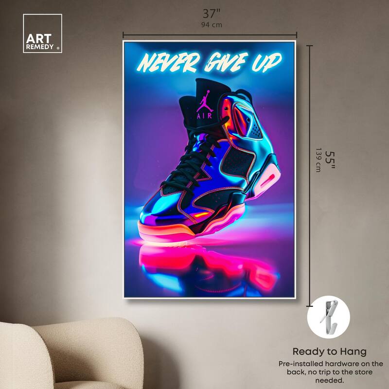 Cool Glow Sneaker Hype Canvas by Art Remedy