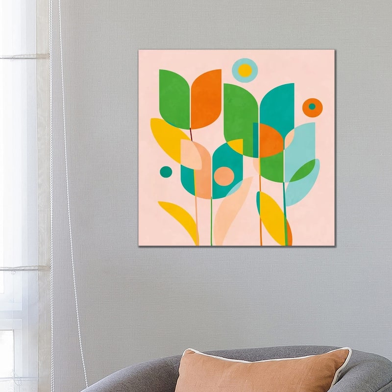 iCanvas "Circles Shapes Tulips" by Ana Rut Bre© Canvas Print - 26x26x1.5
