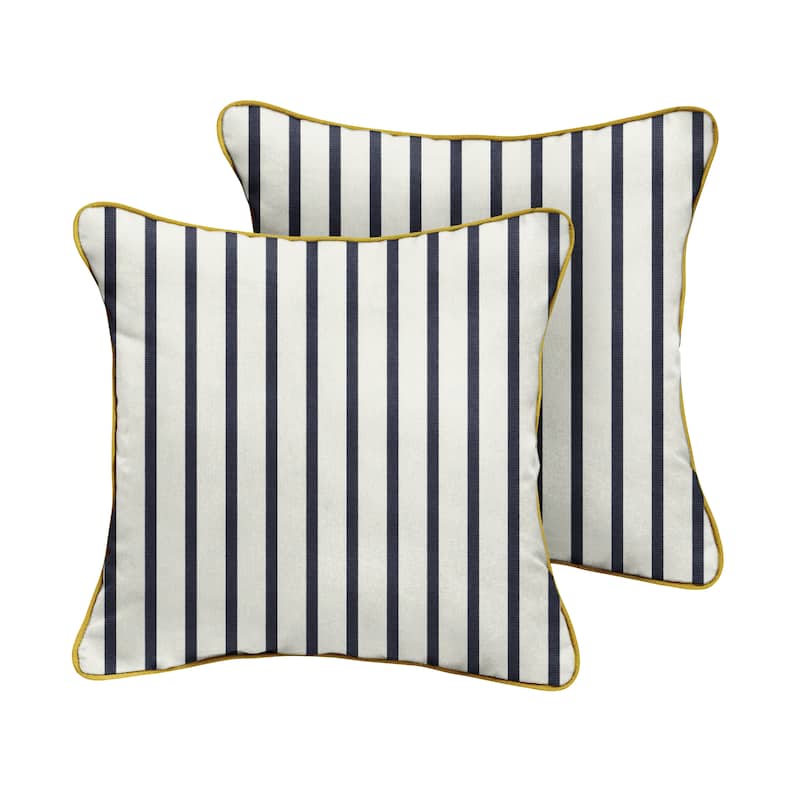 Sunbrella Lido Indigo Indoor/ Outdoor Pillow (Set of 2)