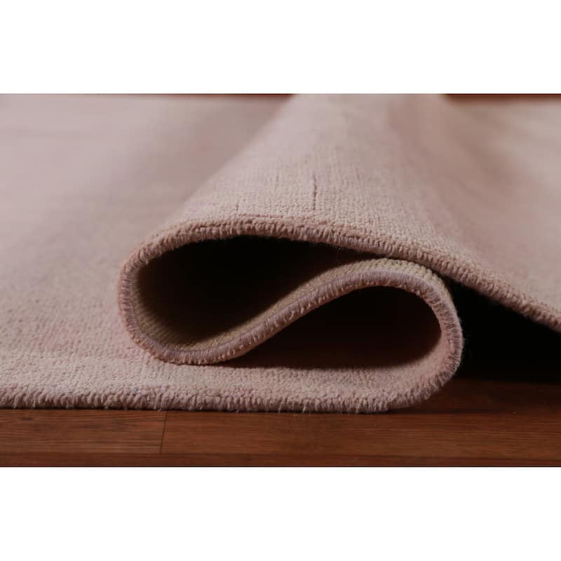 Hand Knotted Oriental 100% Wool Carpet Modern Solid Peach Gabbeh Area Rug - 11' 11'' X 9' 3''