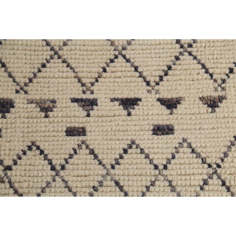 Trellis Moroccan Area Rug Hand-Knotted Oriental Wool Carpet - 7'1"x 10'10"