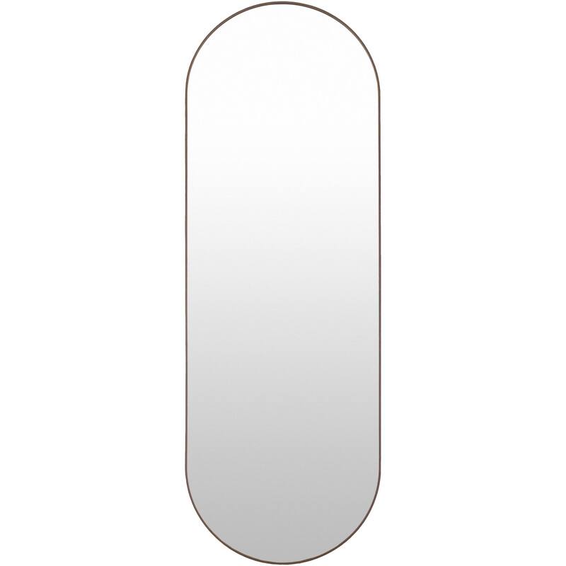 Livabliss Aranya Modern Aluminum Oval Pill-Shaped Accent Mirror