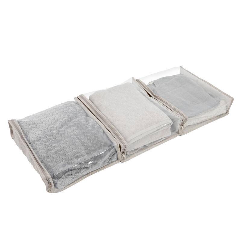 Household Essentials Zippered Sweater Storage Bags with Clear Vision Panel - 16.0"L x 13.3"W x 4.0"H