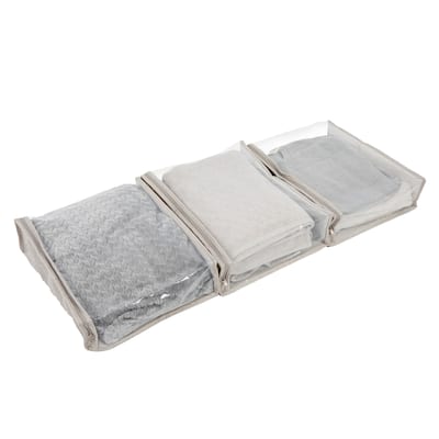 Zippered Sweater Storage Bags with Clear Vision Panel - 16.0"L x 13.3"W x 4.0"H