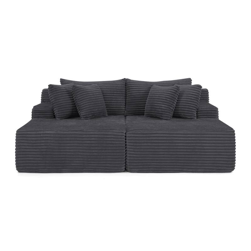 Lazy Couch Chaise Lounge No Frame Loveseat Sofa with Sponge Filling