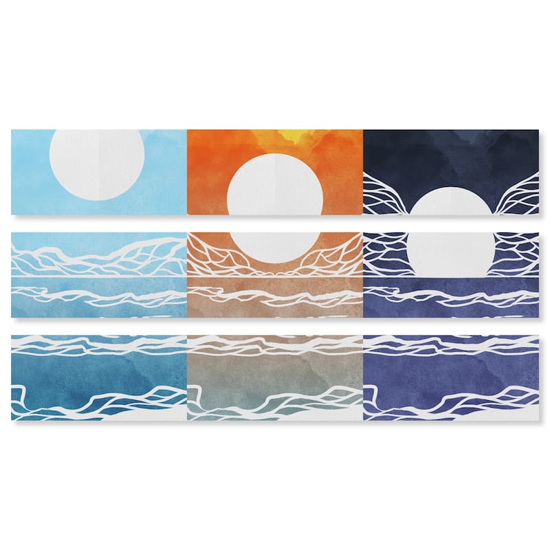 Wynwood Studio Canvas Abstract Wave Cycle Set Blue and Modern & Contemporary Wall Art Canvas Print