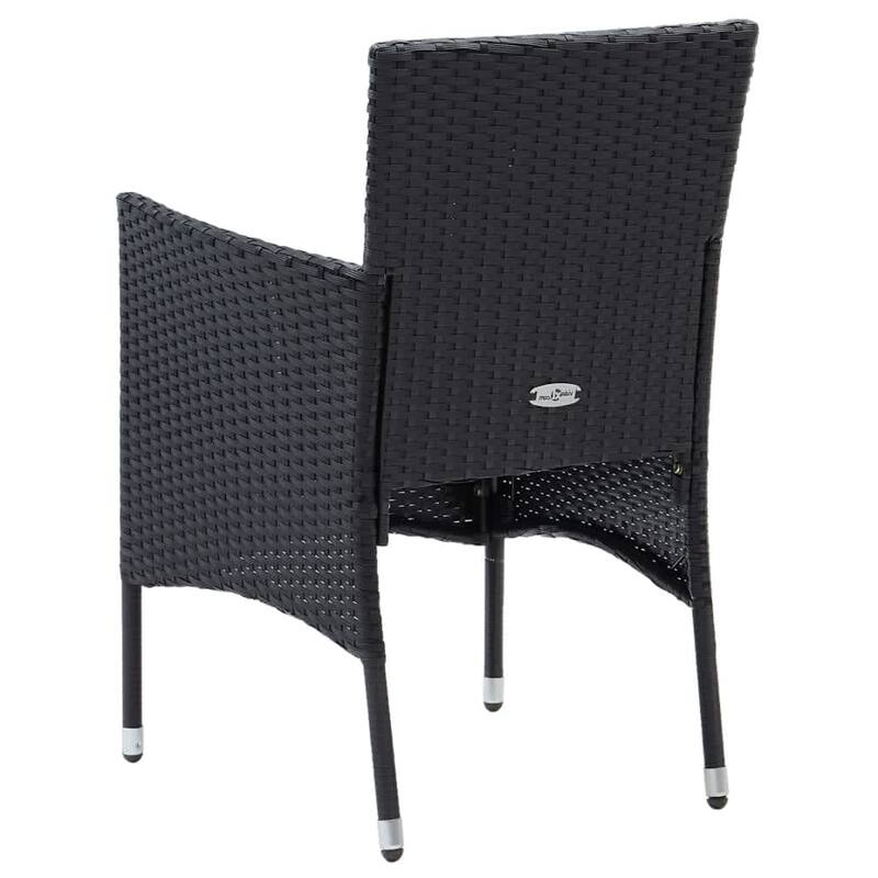 vidaXL Patio Dining Set with Cushions Poly Rattan